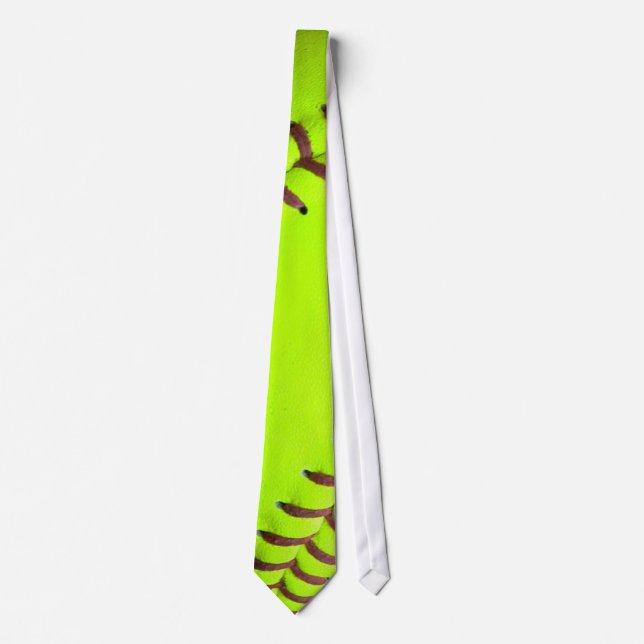 Softball Yellow Fast Pitch 8U 10U 12U 14U Mens Tie (Front)