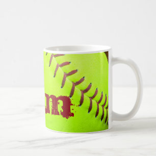 Softball Yellow Fast Pitch 8U 10U Coffee Cup Mug