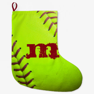 Softball Yellow Fast Pitch 8U Christmas Stocking