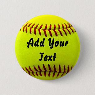 Softball Yellow Softball Sports Team Coach 6 Cm Round Badge