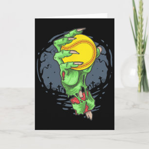Softball Zombie Hand Softball Player Halloween Cos Card