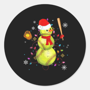 Softbyll Christmas Fun Softbyll Snowman Xmas Gifts Classic Round Sticker