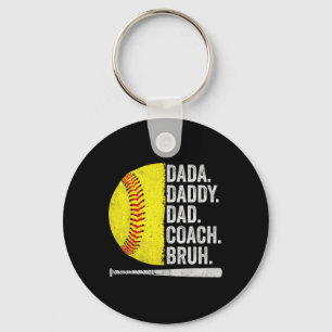 Softbyll Coach Dad Fathers Day Funny Softbyll Dads Key Ring