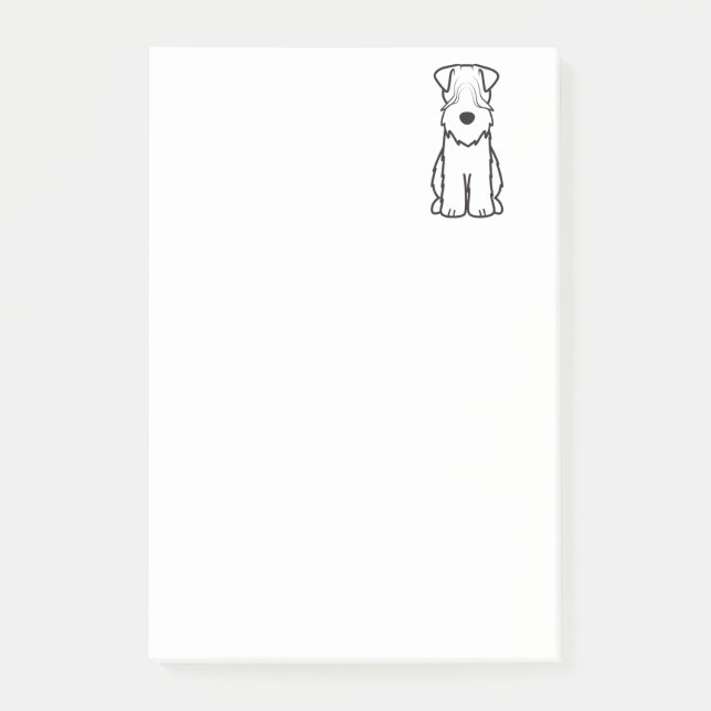 Softcoated Wheaten Terrier Dog Cartoon Post-it Notes (Front)