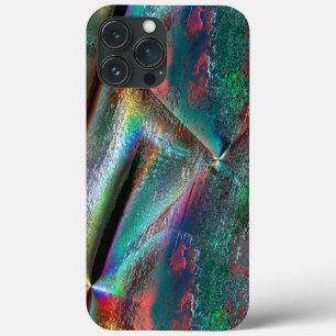 Softened psychedelic woody texture, digital rugged iPhone 13 pro max case
