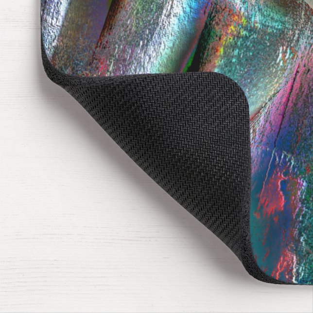 Softened psychedelic woody texture, digital rugged mouse pad (Corner)
