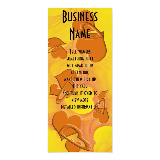 Softer Side of Orange Digital Hearts Art Rack Card (Front)