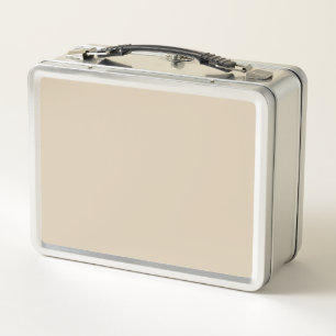 Softer Tan Solid Colour Metal Lunch Box