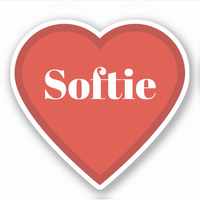 Softie Heart Sticker - Relatable Mood Sticker (Front)