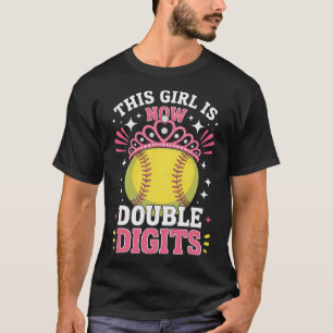 Softll 10th Birthday This Girl Is Now 10 Double Di T-Shirt