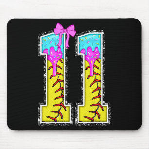 Softll 11 Year Old Ice Cream Drip 11th Birthday Gi Mouse Pad