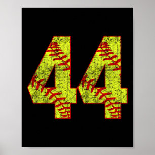 Softll #44 Fastpitch Softll Mom Number 44 Player Poster