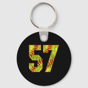 Softll #57 Fastpitch Softll Mom Number 57 Player Key Ring