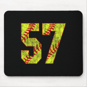 Softll #57 Fastpitch Softll Mom Number 57 Player Mouse Pad