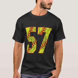 Softll #57 Fastpitch Softll Mom Number 57 Player T-Shirt