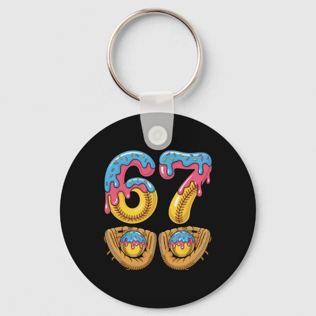 Softll 67 - Ice Cream Drip 67 Meme Funny Player  Key Ring (Front)