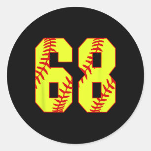 Softll #68 Fast Pitch Love Softll Mom Favorite Pla Classic Round Sticker