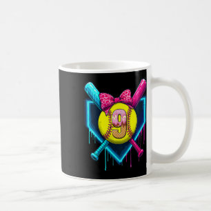 Softll 9 Years Old Ice Cream Drip 9th Birthday Gir Coffee Mug