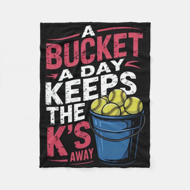 Softll A Bucket A Day Keeps The K's Away Pitcher F Fleece Blanket (Front)