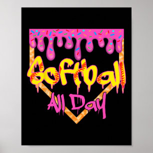 Softll All Day Drip Home Plate Ice Cream Poster
