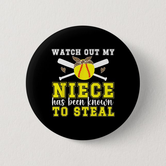 Softll Aunt Funny Aunt Of A Softll Player Aunt  6 Cm Round Badge (Front)