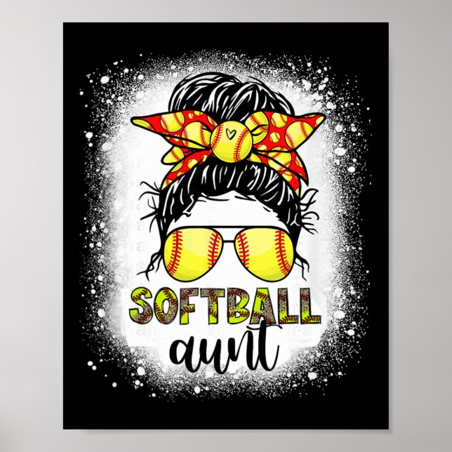 Softll Aunt Messy Bun Leopard Bleached Softll Aunt Poster (Front)