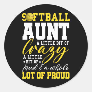 Softll Aunt Proud Aunt Of A Softll Player Aunt _2 Classic Round Sticker