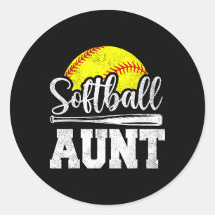 Softll Aunt Softll Player Game Day Mother's Day Gi Classic Round Sticker