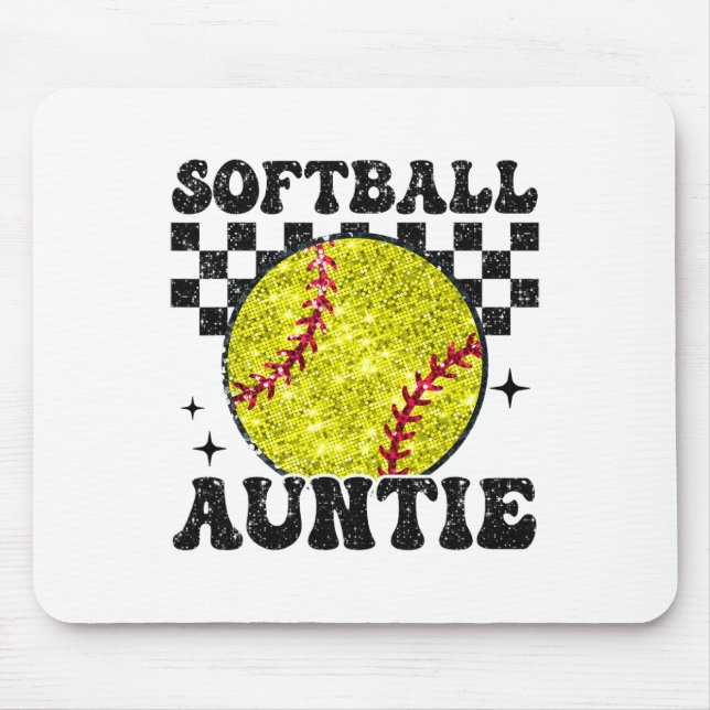 Softll Auntie Checkered Retro Funny Softll Aunt Fa Mouse Pad (Front)