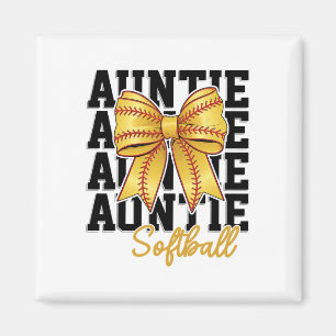 Softll Auntie Coquette Bow Biggest Fan Sport Lover Magnet