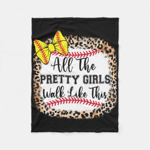 Softll Bow All The Pretty Girls Walk Like This Cut Fleece Blanket
