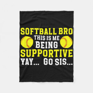 Softll Bro Of A Softll Player Funny Softll Brother Fleece Blanket