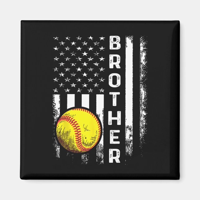 Softll Brother American Flag Vintage Christmas Xma Magnet (Front)