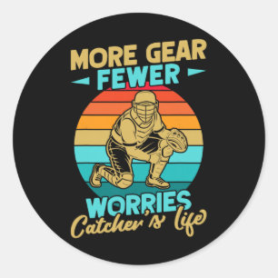 Softll Catcher More Gear Fewer Worries Softll Mom  Classic Round Sticker