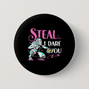 Softll Catcher Sports Design- Funny Softll Player 6 Cm Round Badge