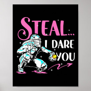 Softll Catcher Sports Design- Funny Softll Player Poster