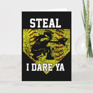 Softll Catcher Steal I Dare Ya Funny Player Girls Card