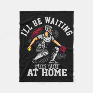 Softll Catcher Waiting At Home Funny Sports Design Fleece Blanket