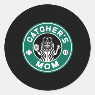Softll Catcher's Mom For Women Mother Of Softll Ca Classic Round Sticker