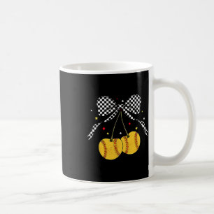 Softll Cherries Coquette Bow Checkered Softll Mom Coffee Mug