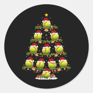 Softll Christmas Tree Lights Funny Sports Player X Classic Round Sticker