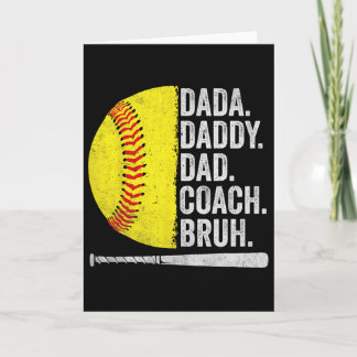 Softll Coach Dad Fathers Day Funny Softll Dads Hum Card