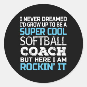 Softll Coach Shirt Funny Gift For Softll Coach Classic Round Sticker