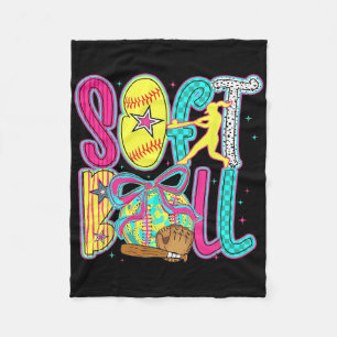 Softll Coquette Bow Game Day Softll Vibes Women Gi Fleece Blanket