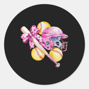 Softll Coquette Bow In My Softll Girl Era Women Gi Classic Round Sticker