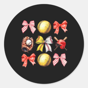 Softll Coquette Bow Softll Mama Softll Mum Mothers Classic Round Sticker