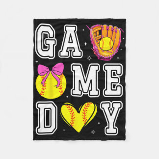 Softll Coquette Bow Softll Mom Game Day Softll Mam Fleece Blanket