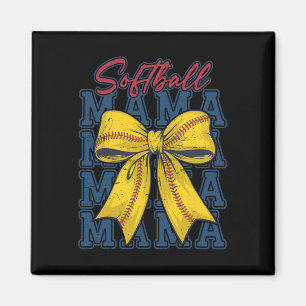 Softll Coquette Bow Softll Mom Game Day Softll Mam Magnet