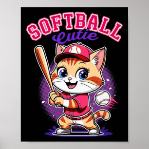 Softll Cutie Tees Cute Girls’ Softll Sell Cat Poster