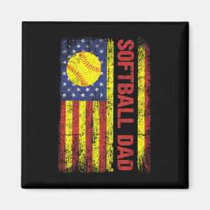 Softll Dad American Us Flag Shirt Papa Father's Da Magnet